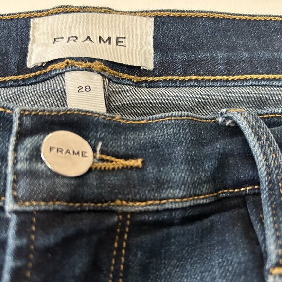 Frame Le Garcon Mid Rise Straight Fit Jeans Women size 28 Caribou Distressed - Picture 4 of 14
